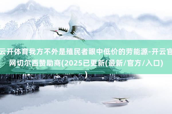 云开体育我方不外是殖民者眼中低价的劳能源-开云官网切尔西赞助商(2025已更新(最新/官方/入口)