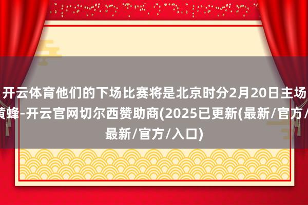 开云体育他们的下场比赛将是北京时分2月20日主场迎战黄蜂-开云官网切尔西赞助商(2025已更新(最新/官方/入口)