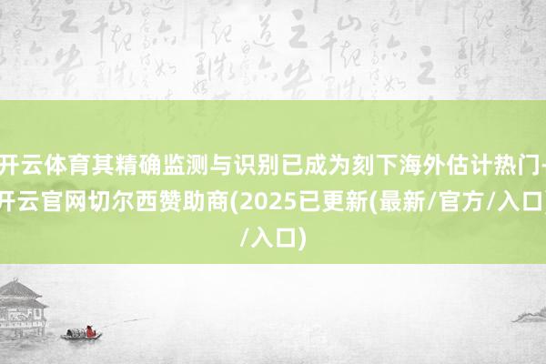 开云体育其精确监测与识别已成为刻下海外估计热门-开云官网切尔西赞助商(2025已更新(最新/官方/入口)