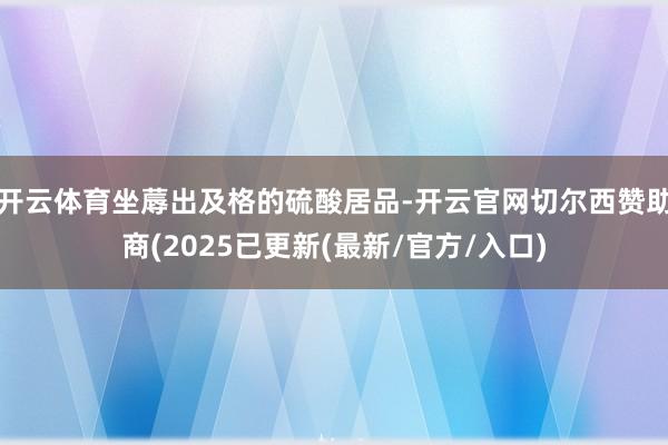 开云体育坐蓐出及格的硫酸居品-开云官网切尔西赞助商(2025已更新(最新/官方/入口)