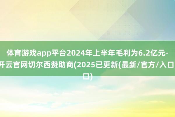 体育游戏app平台2024年上半年毛利为6.2亿元-开云官网切尔西赞助商(2025已更新(最新/官方/入口)